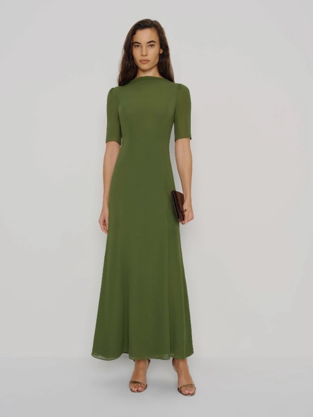 Reformation Dorit Moss Crew Neck Dress